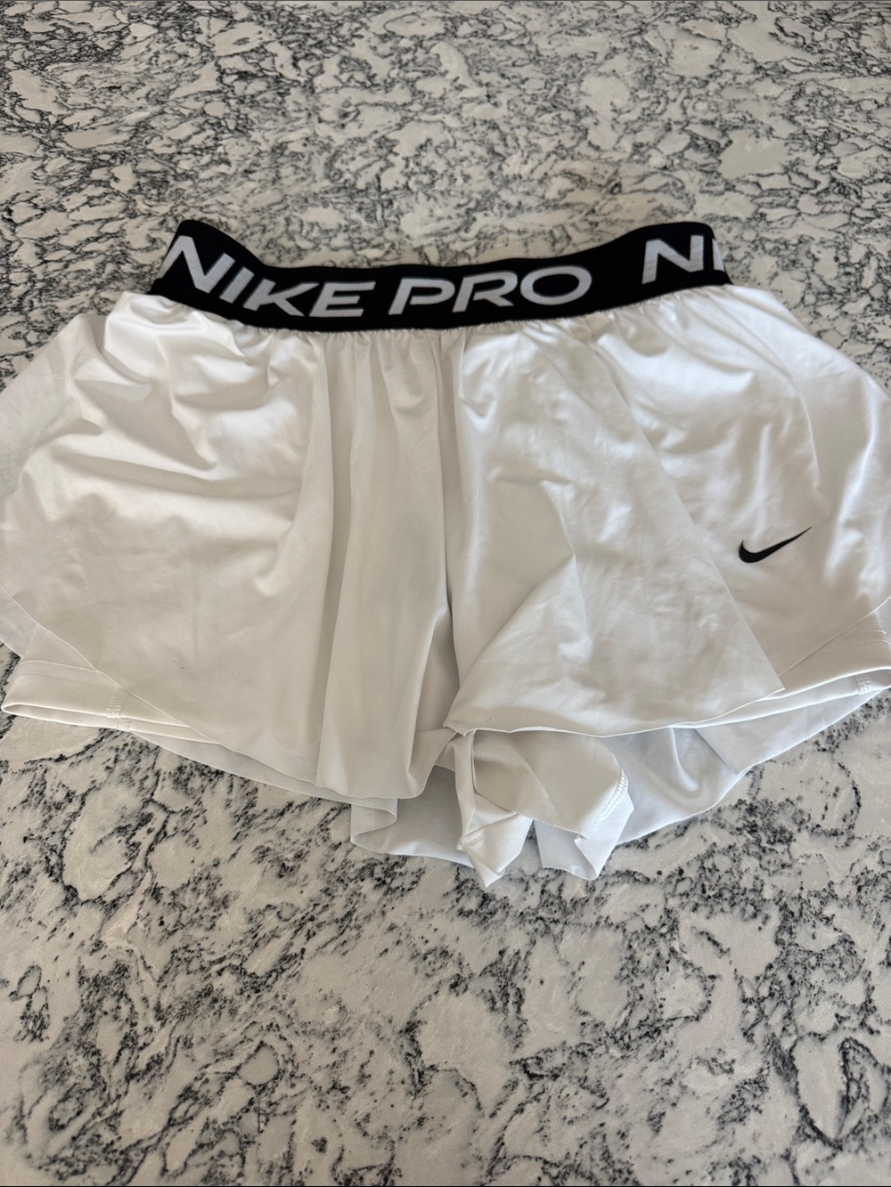 White Large Girls Nike Training Shorts